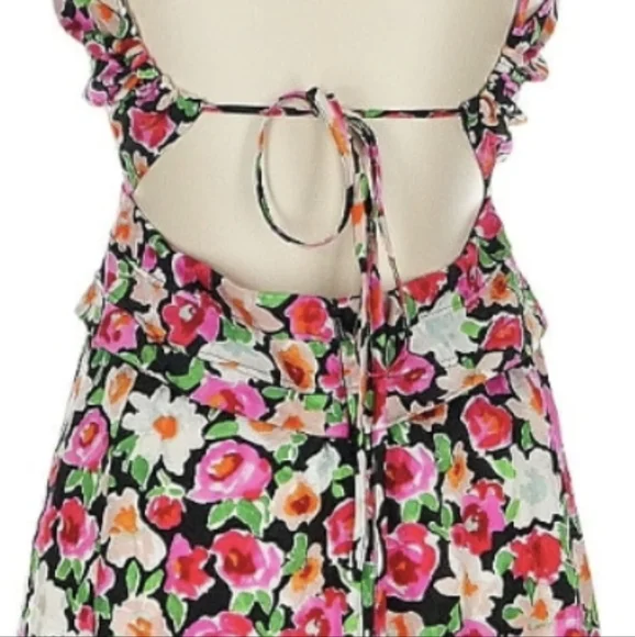 TODAY SALE PRICE FIRM Gorgeous Sezane Summer Open Back Floral Midi Dress Size 4 - Picture 3 of 5